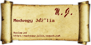 Medvegy Júlia névjegykártya